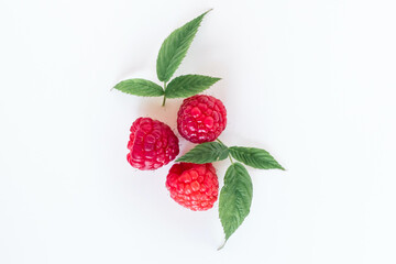 raspberry with leaves