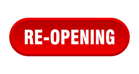 re-opening button. rounded sign on white background