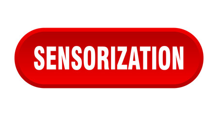 sensorization button. rounded sign on white background