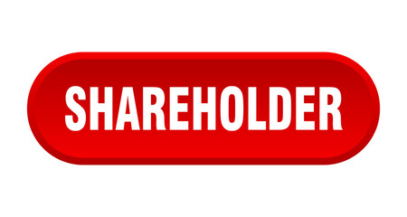 shareholder button. rounded sign on white background