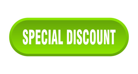 special discount button. rounded sign on white background