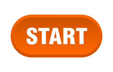 start button. rounded sign on white background