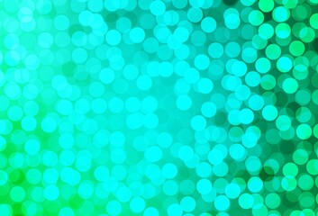 Light Green vector background with bubbles.