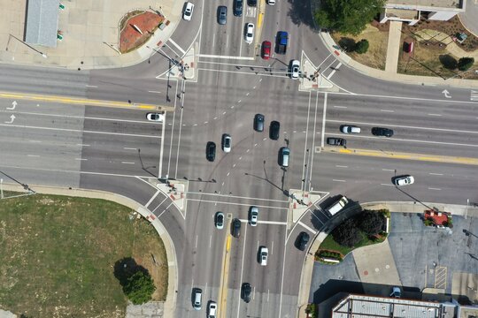 Traffic, intersection, four way, 