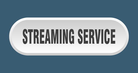 streaming service button. rounded sign on white background