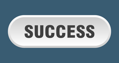 success button. rounded sign on white background