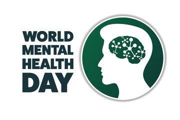 World Mental Health Day. Holiday concept. Template for background, banner, card, poster with text inscription. Vector EPS10 illustration.