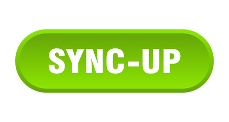 sync-up button. rounded sign on white background