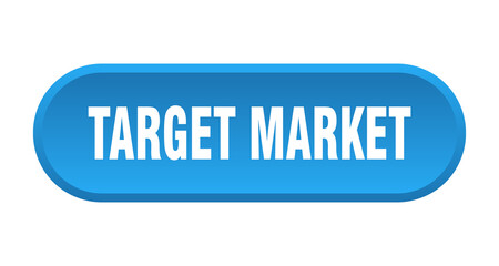 target market button. rounded sign on white background