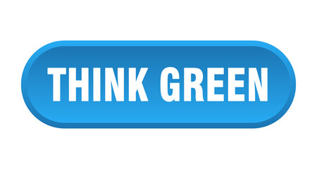 think green button. rounded sign on white background