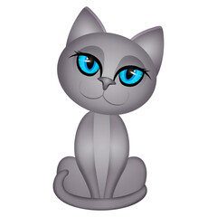 illustration of Russian blue breed cat