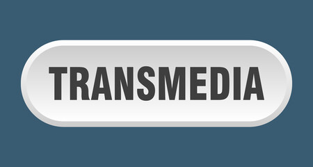 transmedia button. rounded sign on white background