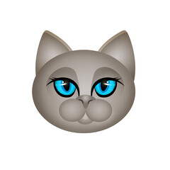 Fototapeta premium illustration of Russian blue breed cat