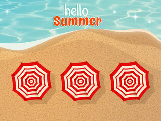 Naklejka premium illustration of hello summer card