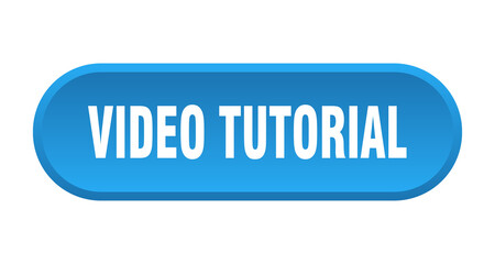 video tutorial button. rounded sign on white background