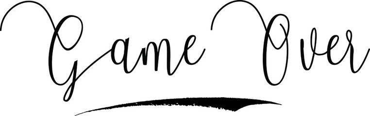 Game Over Calligraphy Handwritten Typography Text on
White Background
