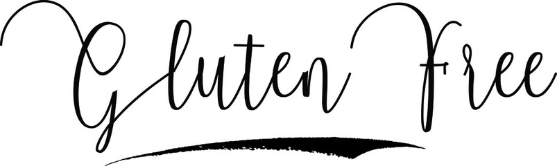 Gluten Free Calligraphy Handwritten Typography Text on
White Background
