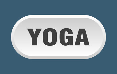 yoga button. rounded sign on white background