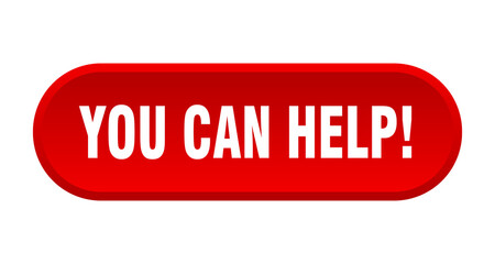 you can help button. rounded sign on white background