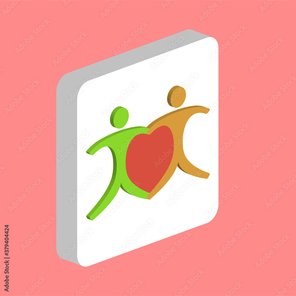 Poster love pair together simple vector icon. illustration symbol design template for web mobile ui element