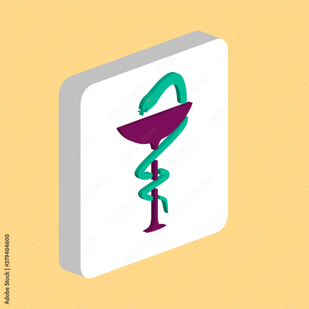 Poster pharmacy snake simple vector icon. illustration symbol design template for web mobile ui element. pe