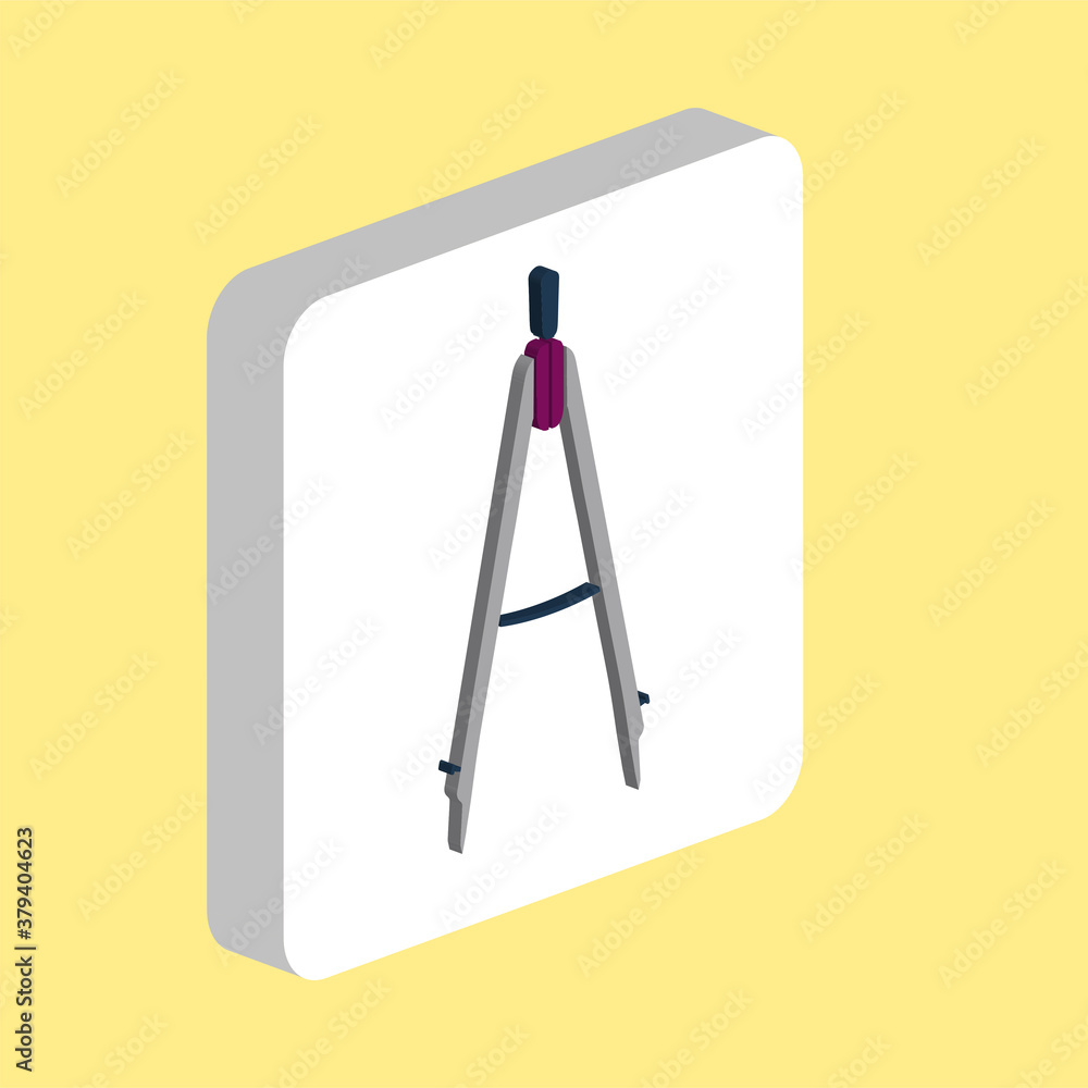 Poster compass engineering simple vector icon. illustration symbol design template for web mobile ui elemen