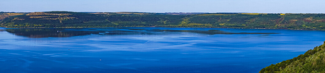 Fototapeta premium beautiful panorama landscape view of the mountains and the Dniester river Bakota