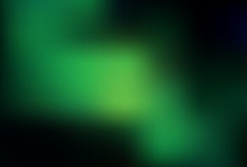 Dark Green vector blurred bright template.