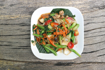  stir fried vegetable with pork