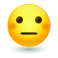 Neutral Emoji Vector art illustration design. Emoticon expression graphic round. Avatar kawaii style.