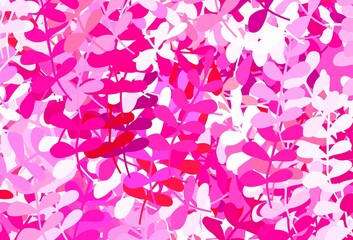 Light Purple, Pink vector abstract background with leaves.
