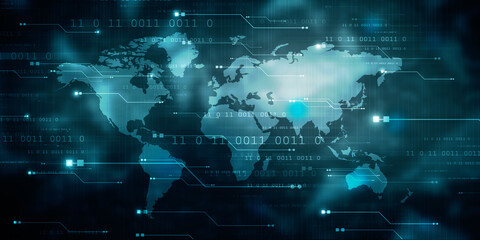 2d illustration world map abstract background
