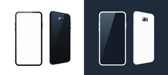 Technological Gadgets on Black and White Background . Isolated Vector Elements