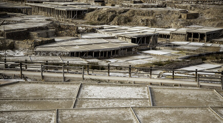 Salt in saline production in navarre, spain