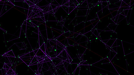 Background with connecting dots and lines. Big data visualization. 3d rendering.