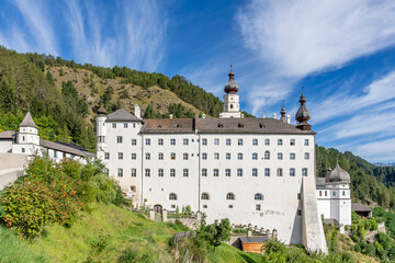 The Benedictine Abbey of Monte Maria (Abtei Marienberg), Burgusio, Malles, South Tyrol, Italy,...