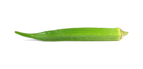 okra isolated on the white backgroud.; Green okra for