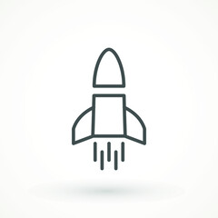 startup vector Rocket illustration. Futuristic spaceship background. Start Up Business Space ship icon