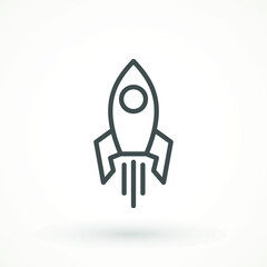 startup vector Rocket illustration. Futuristic spaceship background. Start Up Business Space ship icon