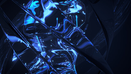 Blue futuristic energy fusion 3D render illustration