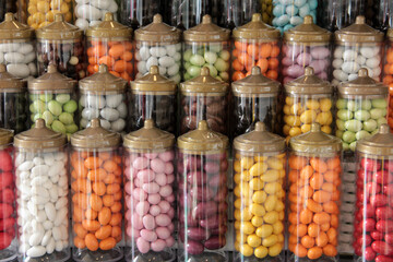 delicious and colorful dragee sugar