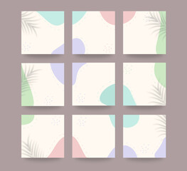 Beautiful social media background post in grid puzzle style with earthy soft colour