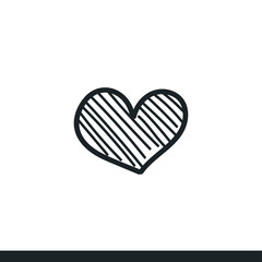 Doodle heart, hand drawn love heart. Symbol of love.