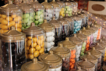 delicious and colorful dragee sugar