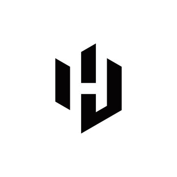 h j hj jh initial building logo design vector symbol graphic idea creative