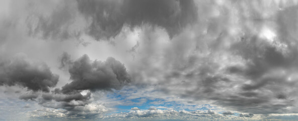 Fantastic dark thunderclouds, sky panorama
