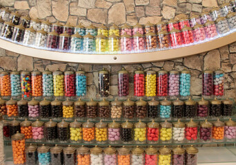 delicious and colorful dragee sugar