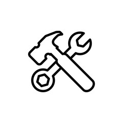 Hammer And Wrench Icon Design Vector Template Illustration