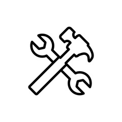 Hammer And Wrench Icon Design Vector Template Illustration