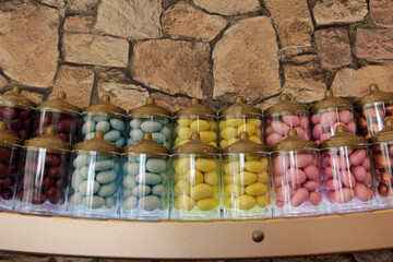 delicious and colorful dragee sugar